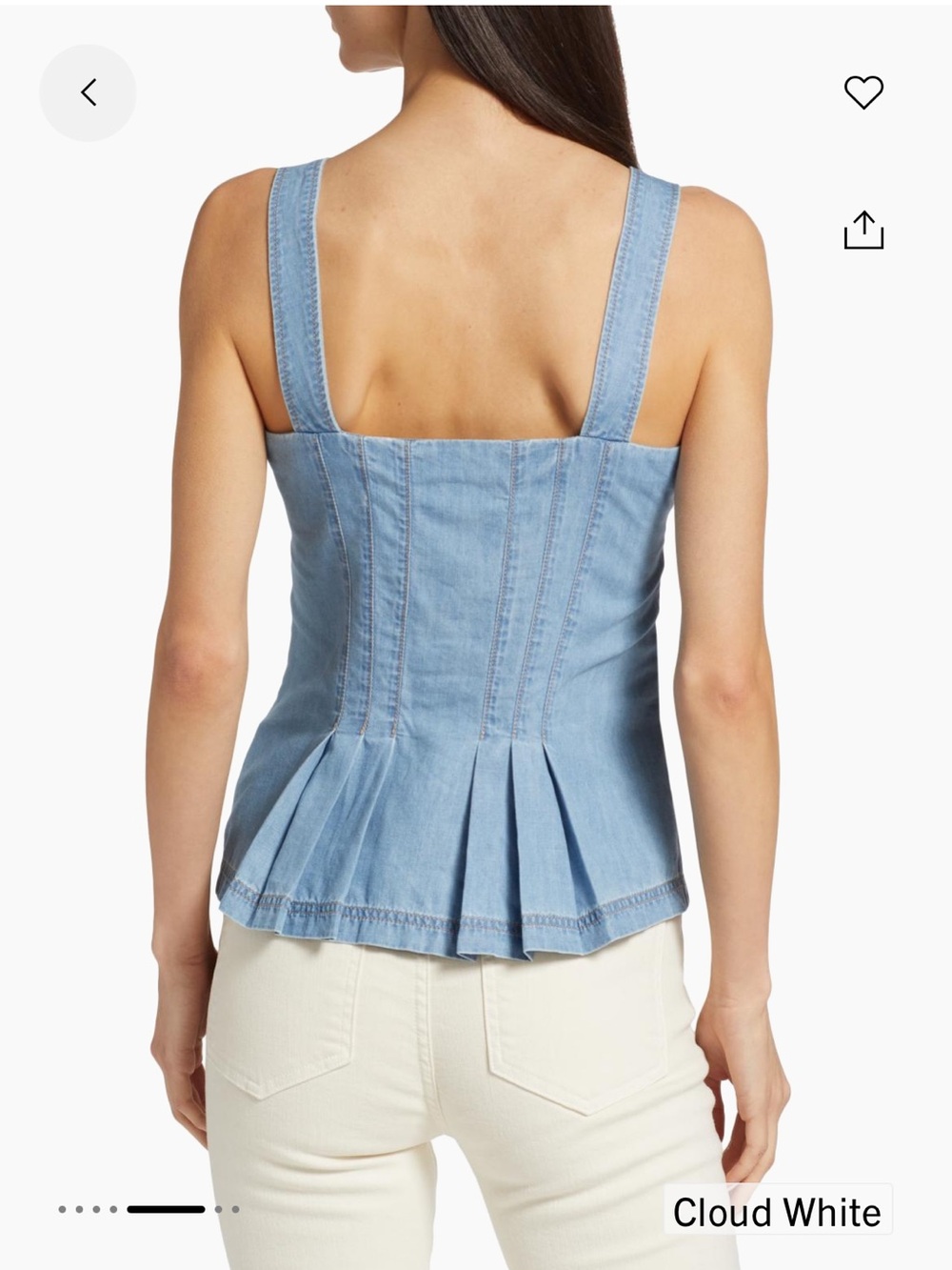 Veronica Beatd Laura Denim Peplum top - Picture 2 of 9